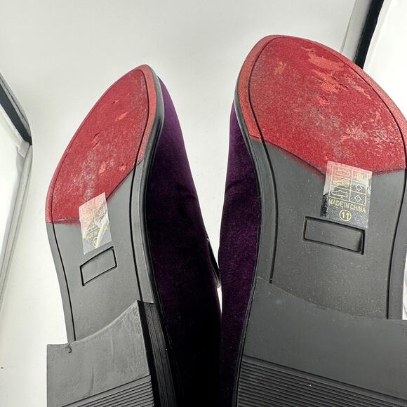 Enzo Romeo Purple Velvet Loafers Slip On Size 11 - Picture 7 of 7